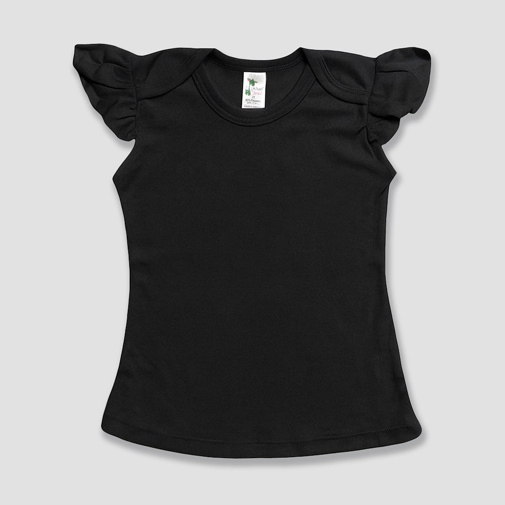 Toddler Girls' Flutter T-Shirts – Polyester Cotton Blend White additional image 1
