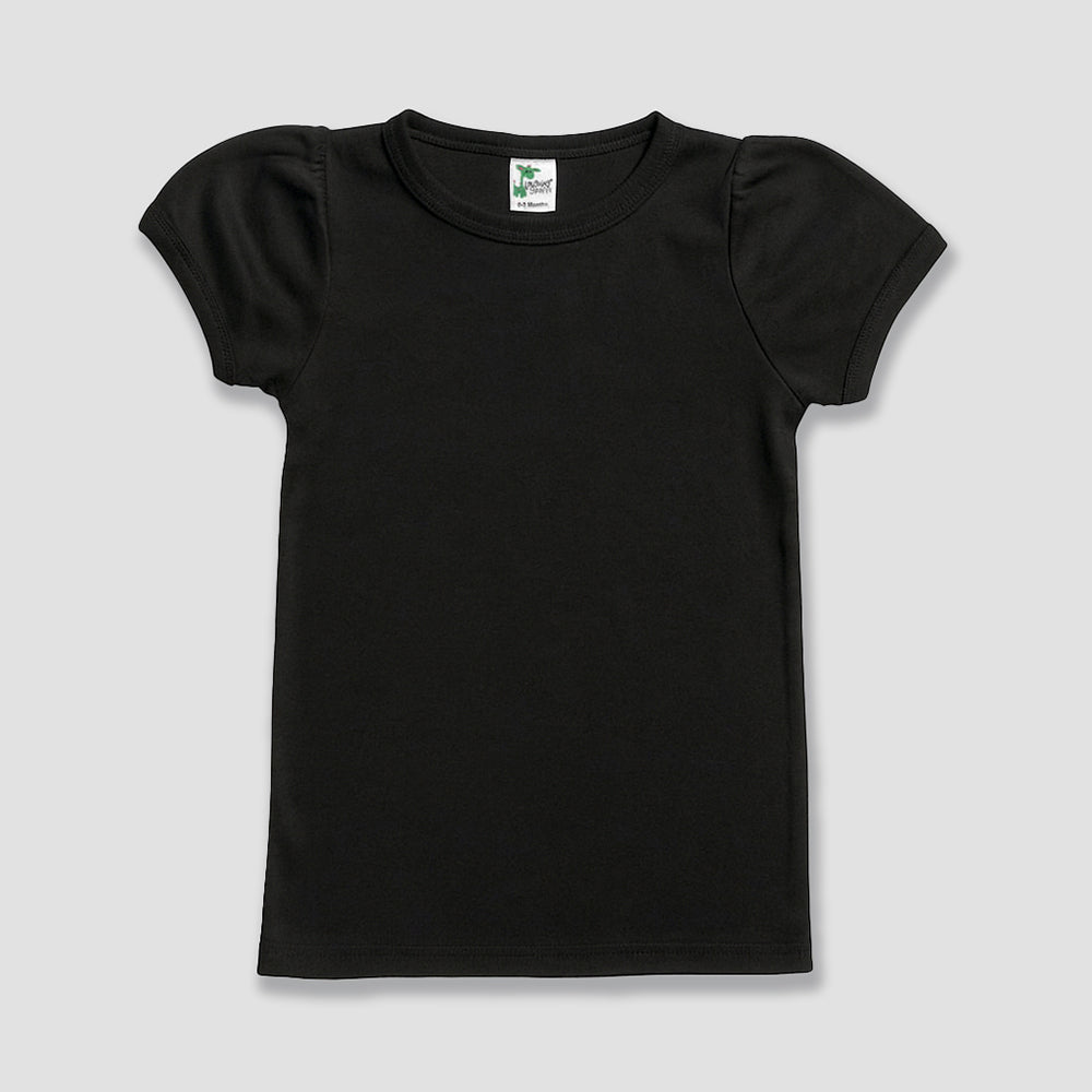 Toddler Girls Puff Short Sleeve T-Shirt – Polyester Cotton Blend White additional image 1