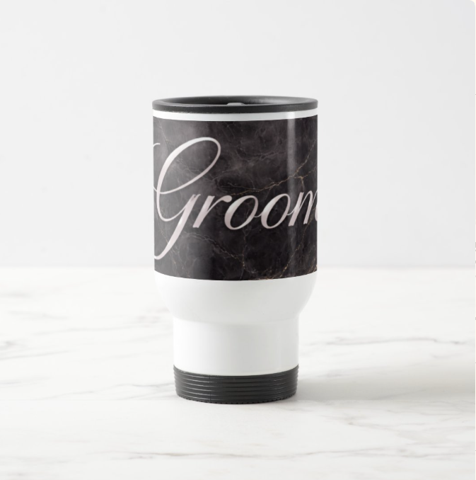 Elegant Black & Silver Design Travel Tumbler