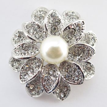 Couture Pearl Brooch – Silver Ivory Edition #1439
