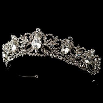 Antique Silver Clear Headpiece 9870 35