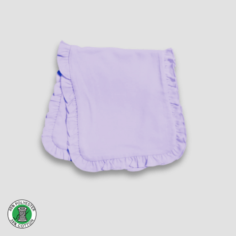 Baby Ruffle Burp Cloths – 2-Ply – Polyester Cotton Blend White additional image 2