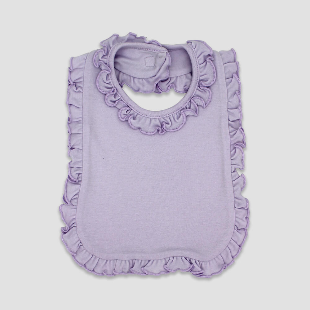 Baby Ruffle Bibs – 2 Ply – Polyester Cotton Blend Pink additional image 3