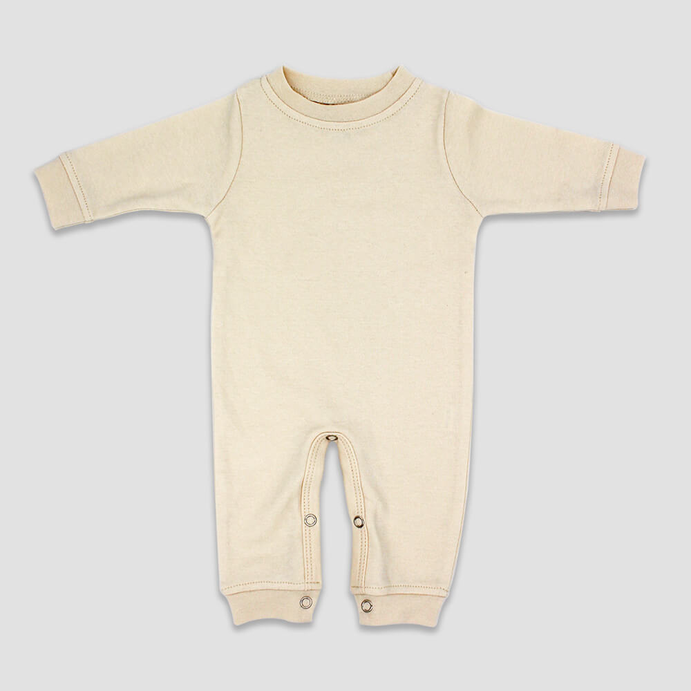 Baby One-Piece Sleep N Play Long Sleeve Crew Neck – Premium 100% Cotton White additional image 1