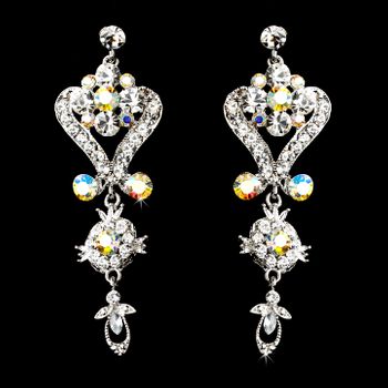 Beautiful Silver Clear Ab Chandeleir Crystal Earrings 1031 78