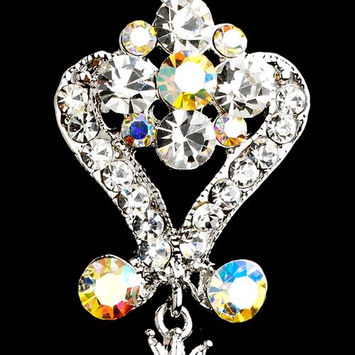 Beautiful Silver Clear Ab Chandeleir Crystal Earrings 1031 88
