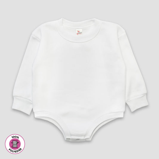 Baby Long Sleeve Fleece Bubble Romper – 100% Polyester White White 6-12M