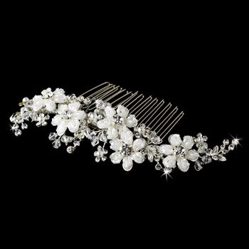 Crystal Hair Comb Silver Hp 037 23 1