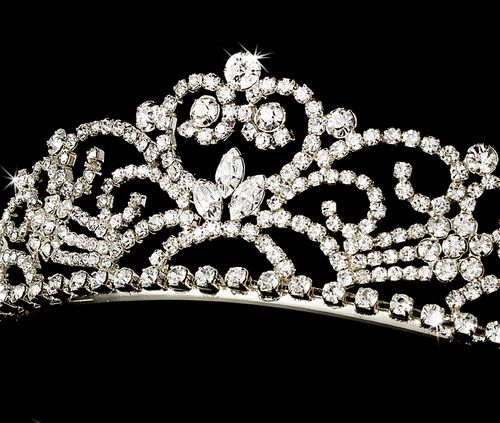 Elegant diamond tiara on a black background