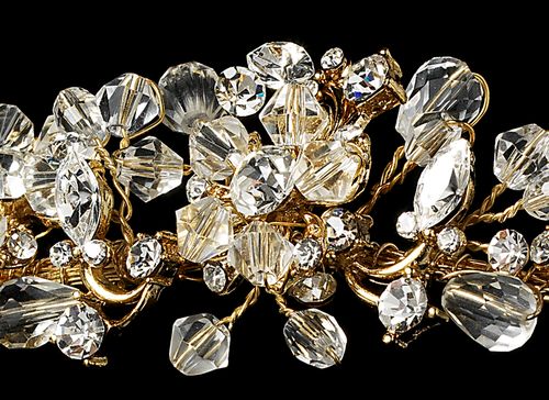 Regal Floral Tiara – Gold Edition #1477