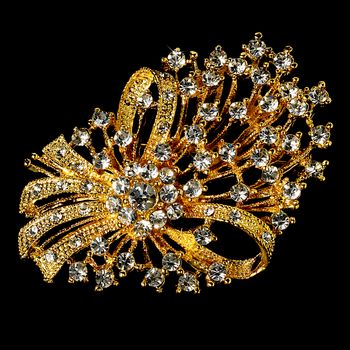 Elegant Vintage Crystal Bridal Pin For Hair Or Gown Brooch 17 Gold Clear 50 23Ff7904 Fdd8 4A56 8A4C 1106941Fa2Dd