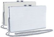 White rectangular filter with a chain on a white background