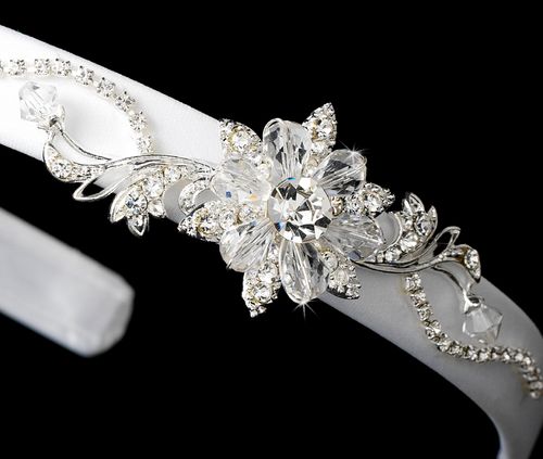 Luxe Floral Headband – Silver Ivory Edition #1401