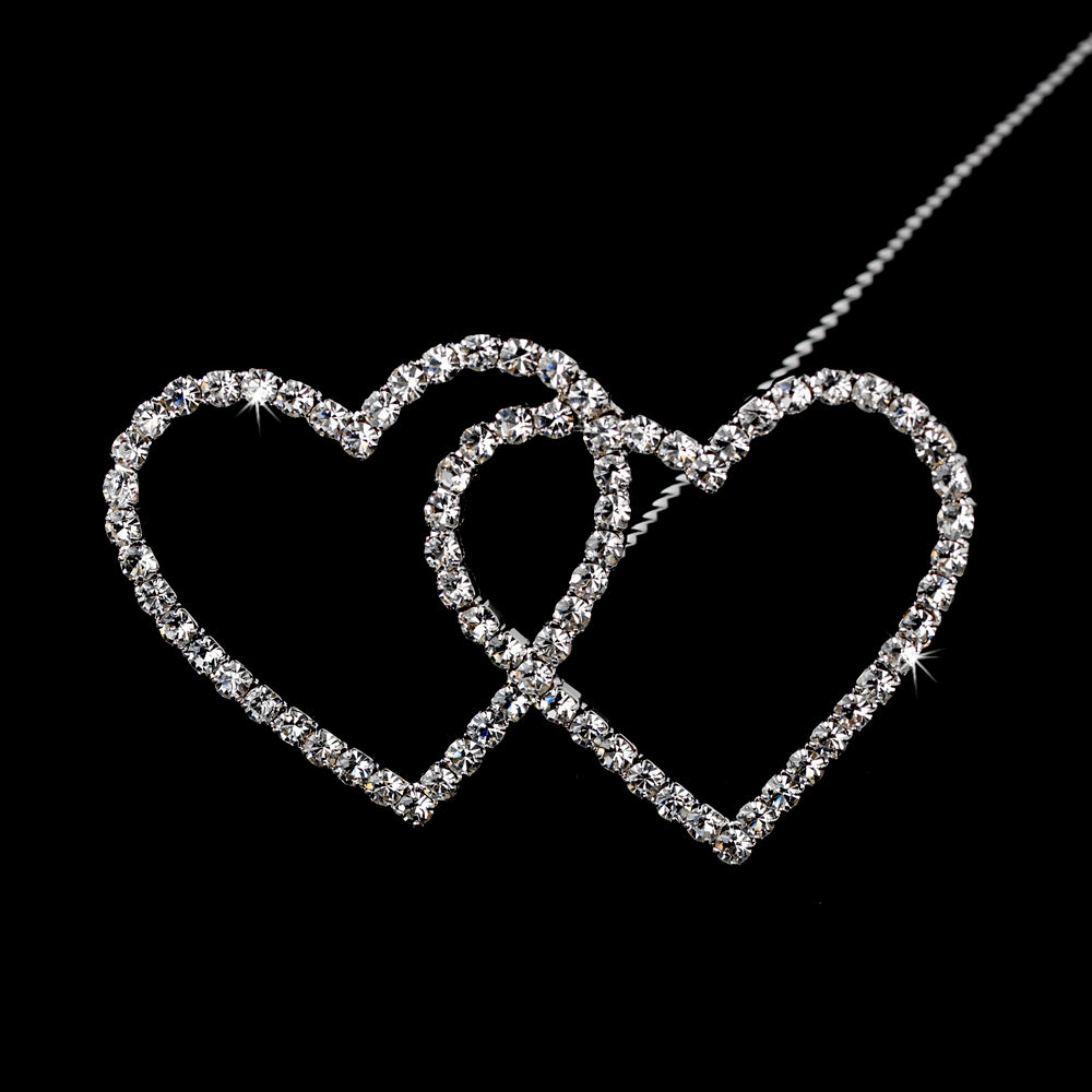 Forever Always Crystal Double Heart Bouquet Jewel Bq 223 Silver Or Gold 70