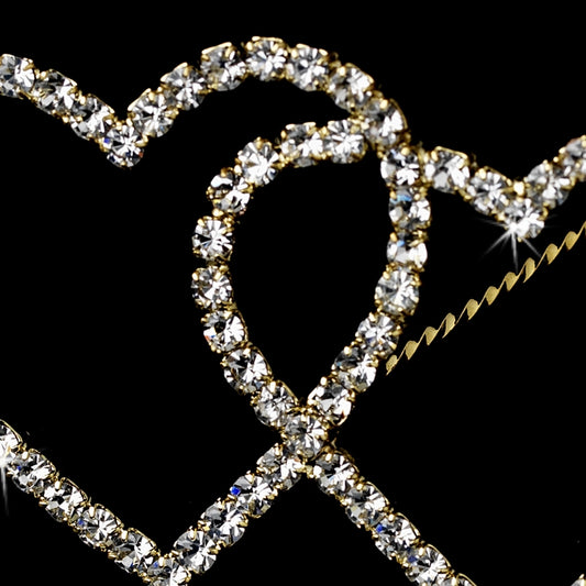 Forever Always Crystal Double Heart Bouquet Jewel Bq 223 Silver Or Gold 75