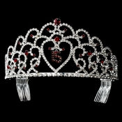 Glistening Quincea Era Sweet 15 Red Princess Tiara In Silver 252 37 Dc44C452 67Df 4A46 B414 Ed27670Bc2F0