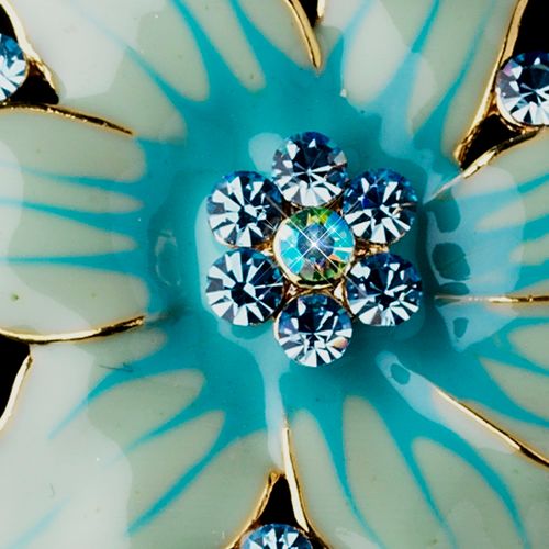 Gold Blue Flower Brooch 163 37 2