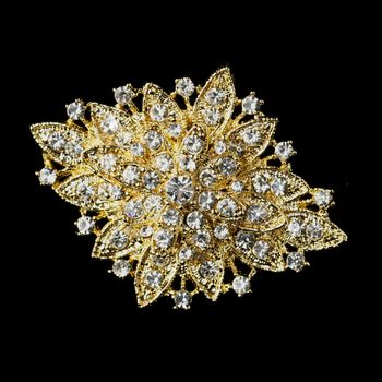 Timeless Gold Brooch – Gold Crystal Edition #1409