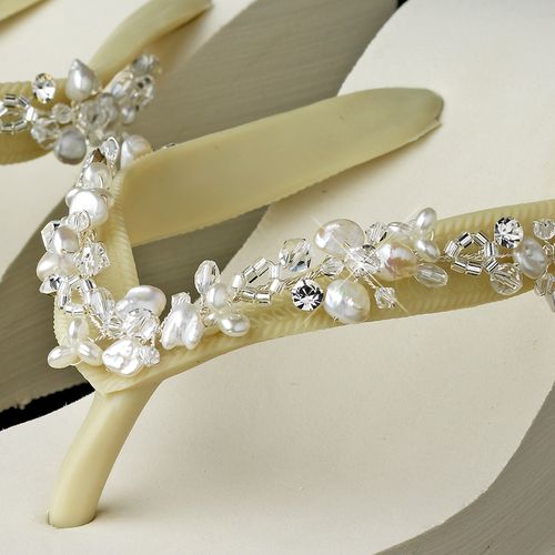 Regal Pearl Flip Flops – Gold Edition #0024