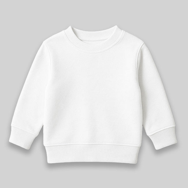 Toddler Fleece Crewneck Sweatshirts – 100% Polyester White White 5T