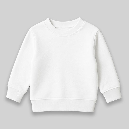 Toddler Fleece Crewneck Sweatshirts – 100% Polyester White White 5T