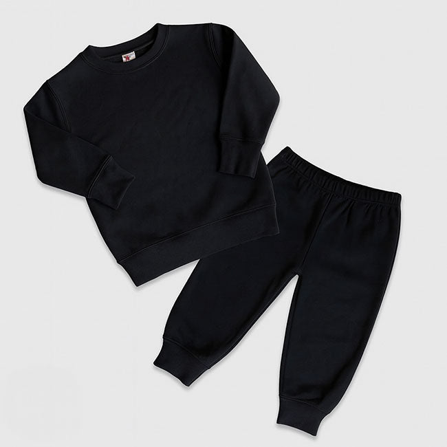 Toddler Fleece Jogger Pants and Sweatshirt Set - Black - 100% Polyester Black 5T