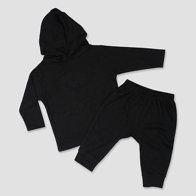 Baby Fleece Jogger Pants and Hoodie Sweatshirts - Black - 100% Polyester Black 6-12M