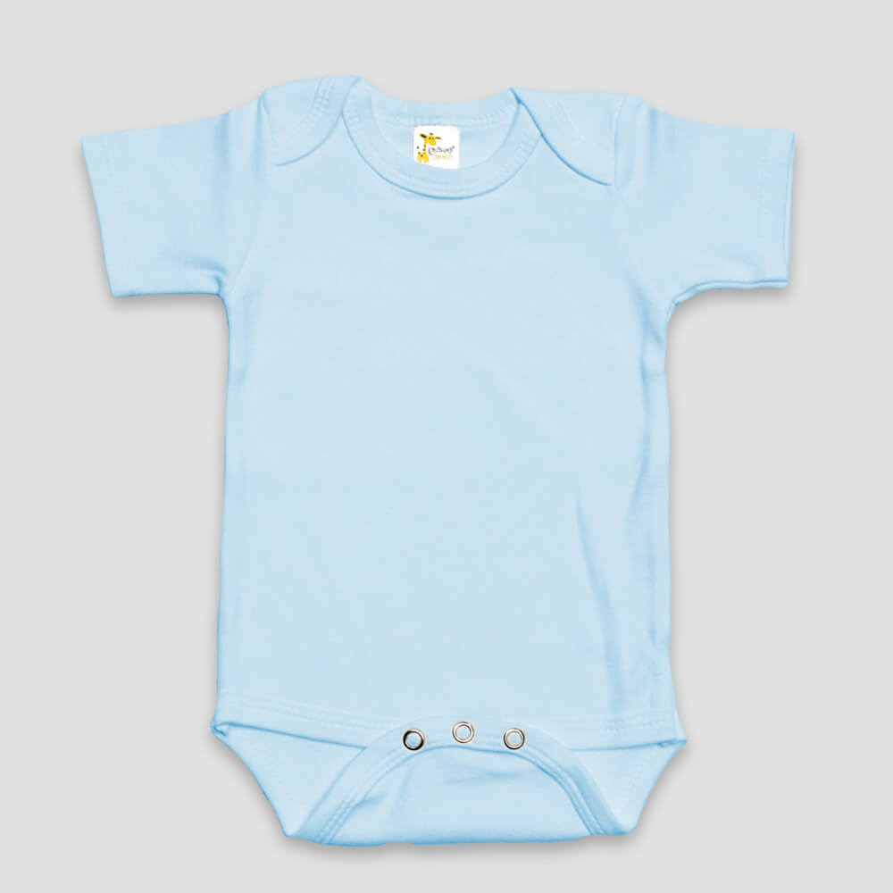 Baby Short Sleeve One-Piece Onesies – Premium 100% Cotton Blue Blue 6-12M