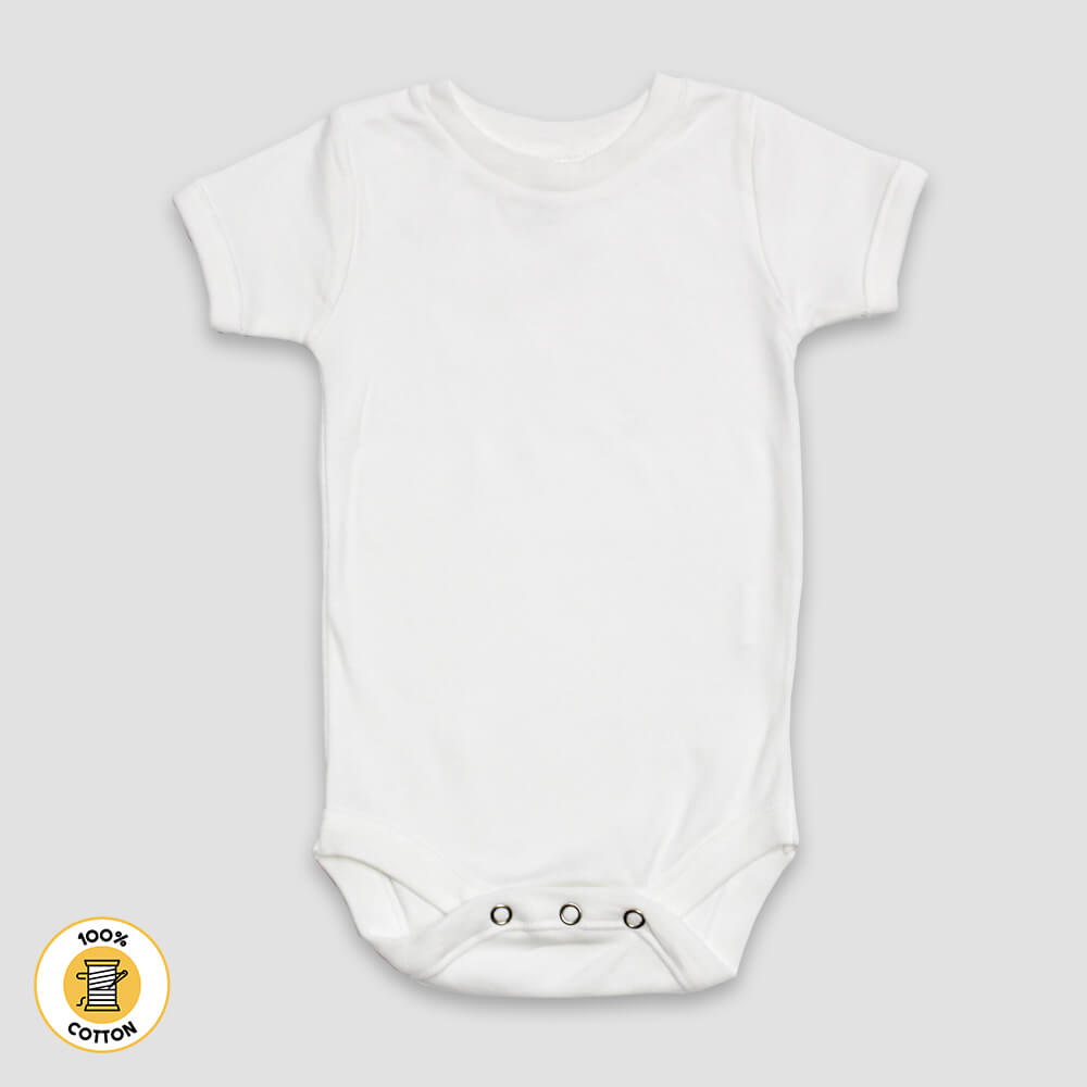 Baby One-Piece Onesies Short Sleeve Crew Neck - White - Premium 100% Cotton White 18-24M