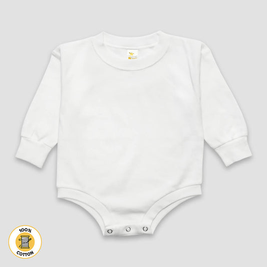 Bubble Romper - White - Premium 100% Cotton White 6-12M