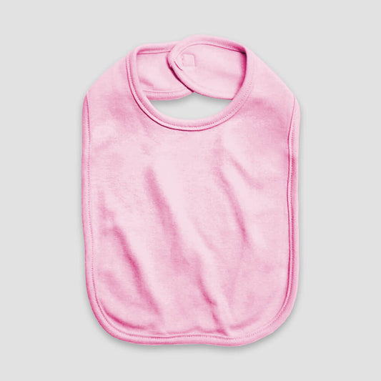 Baby Bibs with Velcro Closure – 2 Ply – Premium 100% Cotton Pink Pink One Size