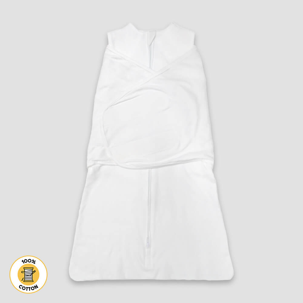 Baby Swaddling Sleep Sacks – Premium 100% Cotton White White Newborn
