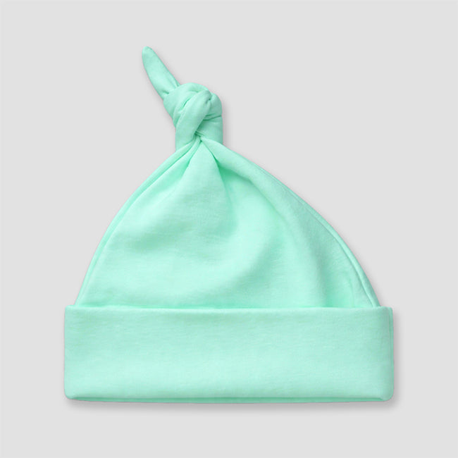 Baby Knotted Beanie Hats – Polyester Cotton Blend White additional image 3