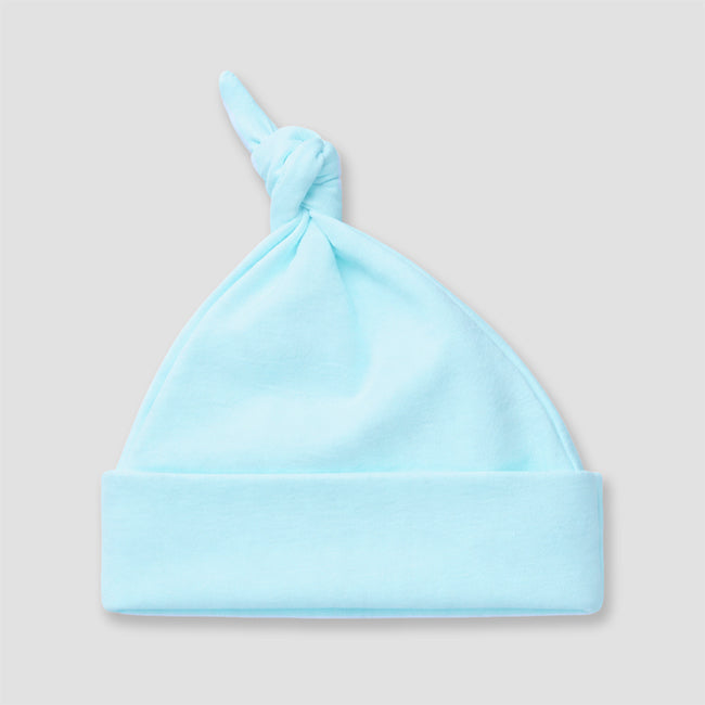 Baby Knotted Beanie Hats – Polyester Cotton Blend White additional image 5