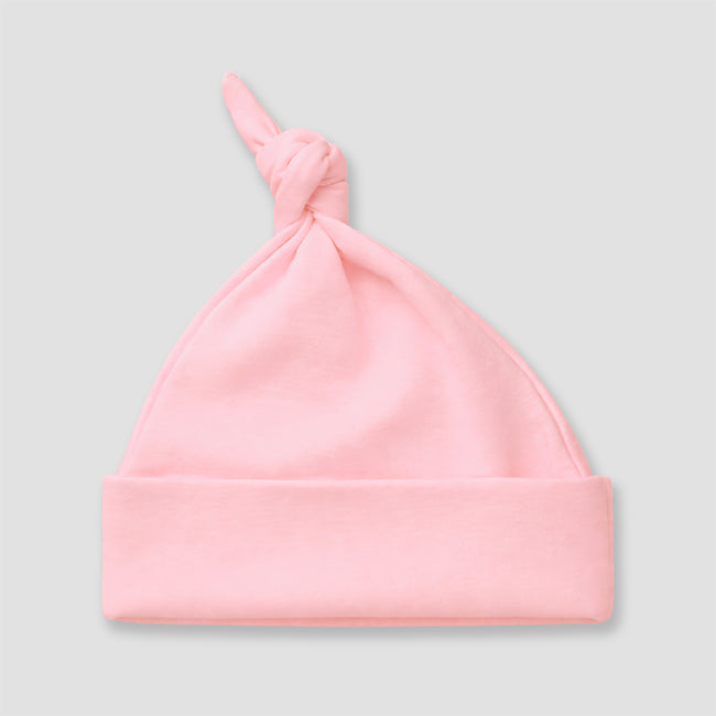 Baby Knotted Beanie Hats – Polyester Cotton Blend Blue additional image 1