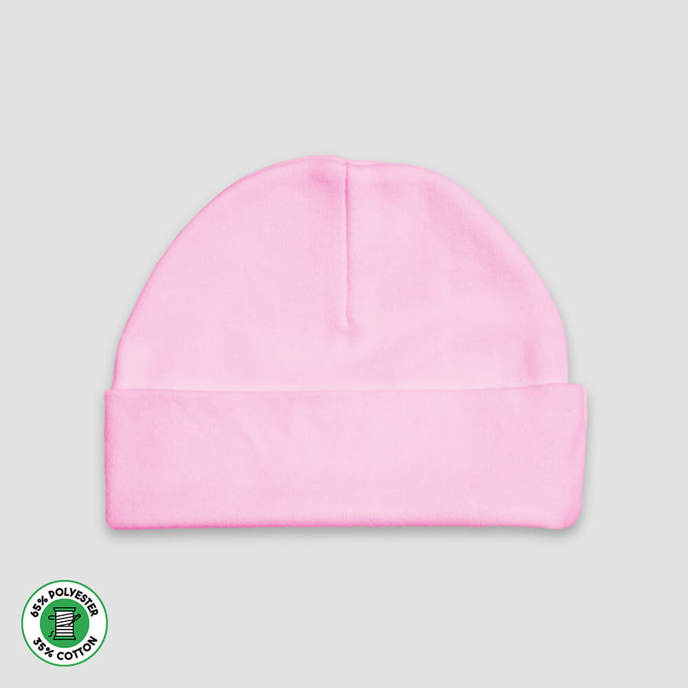 Baby Beanie Hats – Polyester Cotton Blend White additional image 3