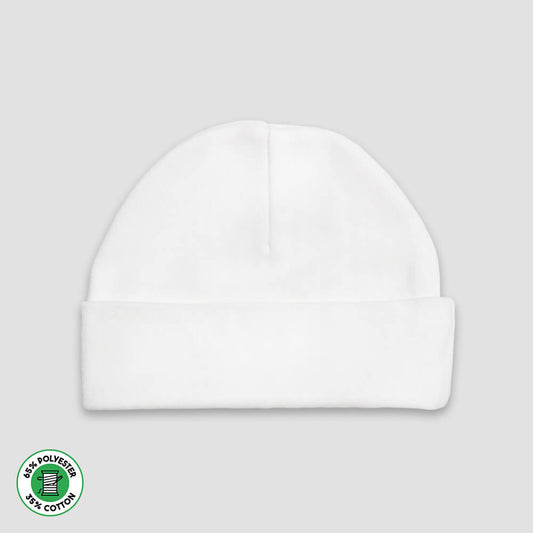 Baby Beanie Hats – Polyester Cotton Blend White White Preemie