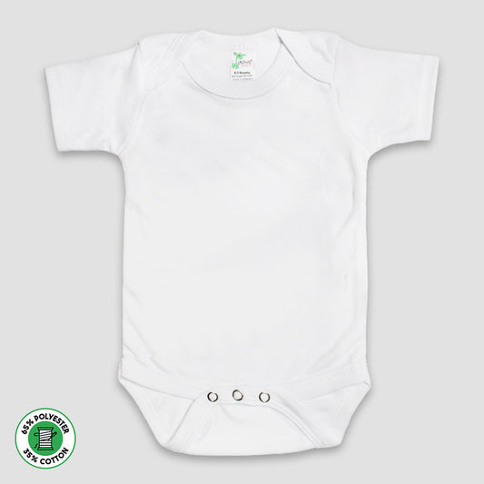 Baby One-Piece Onesies Short Sleeve – Polyester Cotton Blend White White Preemie