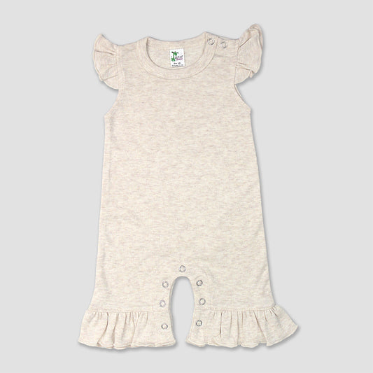 Luxe Baby Girl Flutter Sleeve Jumpsuits – Polyester-Cotton Blend Black Newborn