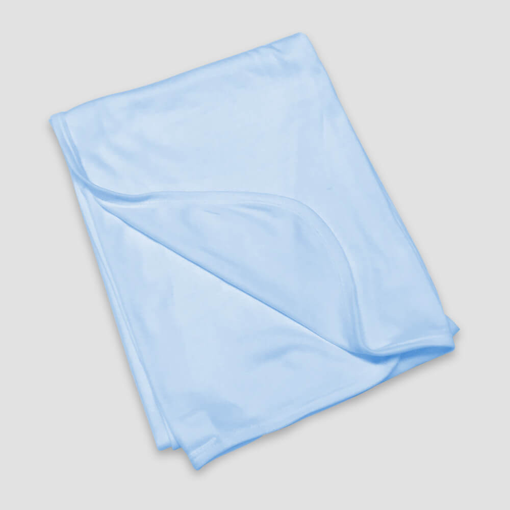 Baby Receiving Blankets - Poly-Cotton Blend Blue Blue One Size