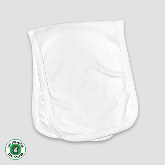 Baby Burp Cloth 1 Ply – White - Polyester-Cotton Blend White One Size