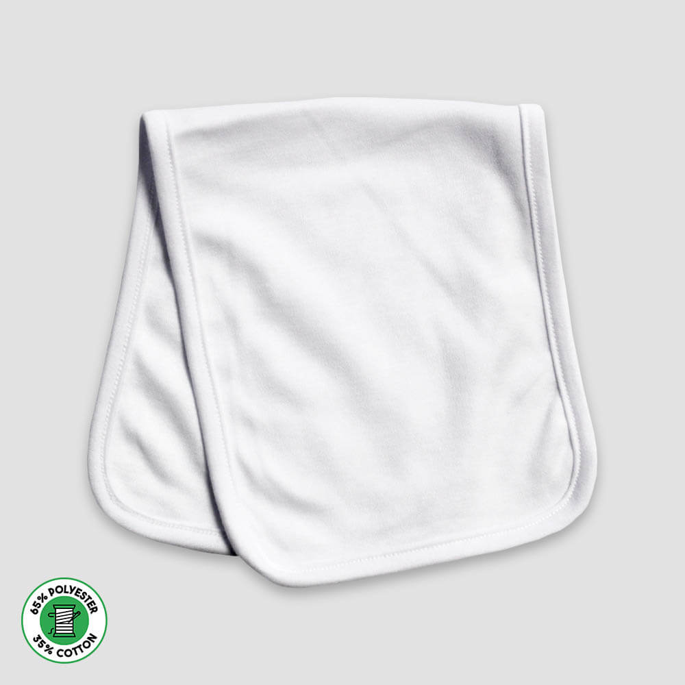 Baby Burp Cloths – 2 Ply – Polyester Cotton Blend White White One Size