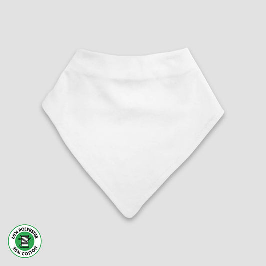 Baby Bandana Bibs – Polyester Cotton Blend White White One Size