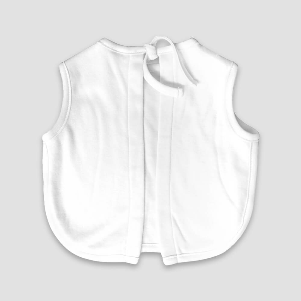 Baby Apron Bibs – 2 Ply – White -Polyester Cotton Blend additional image 1