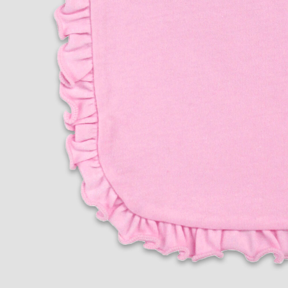 Baby Ruffle Bibs – 2 Ply – Polyester Cotton Blend White additional image 3