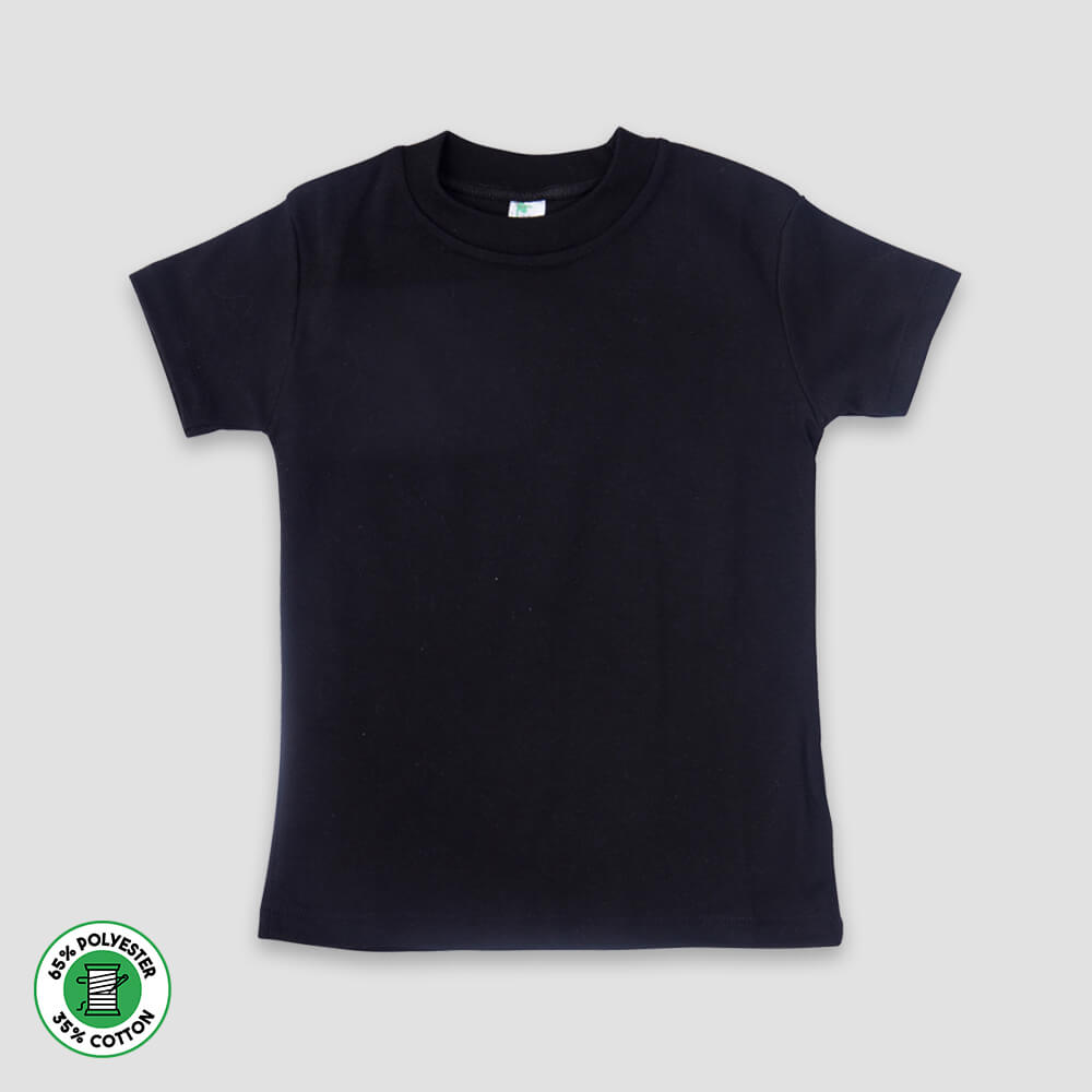 Baby Crew Neck T-Shirts – Polyester Cotton Blend White White 6-12M