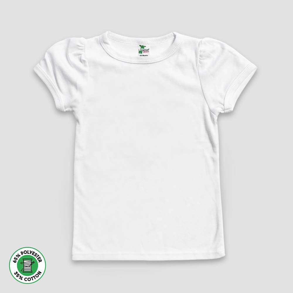 Toddler Girls Puff Short Sleeve T-Shirt – Polyester Cotton Blend Black additional image 1