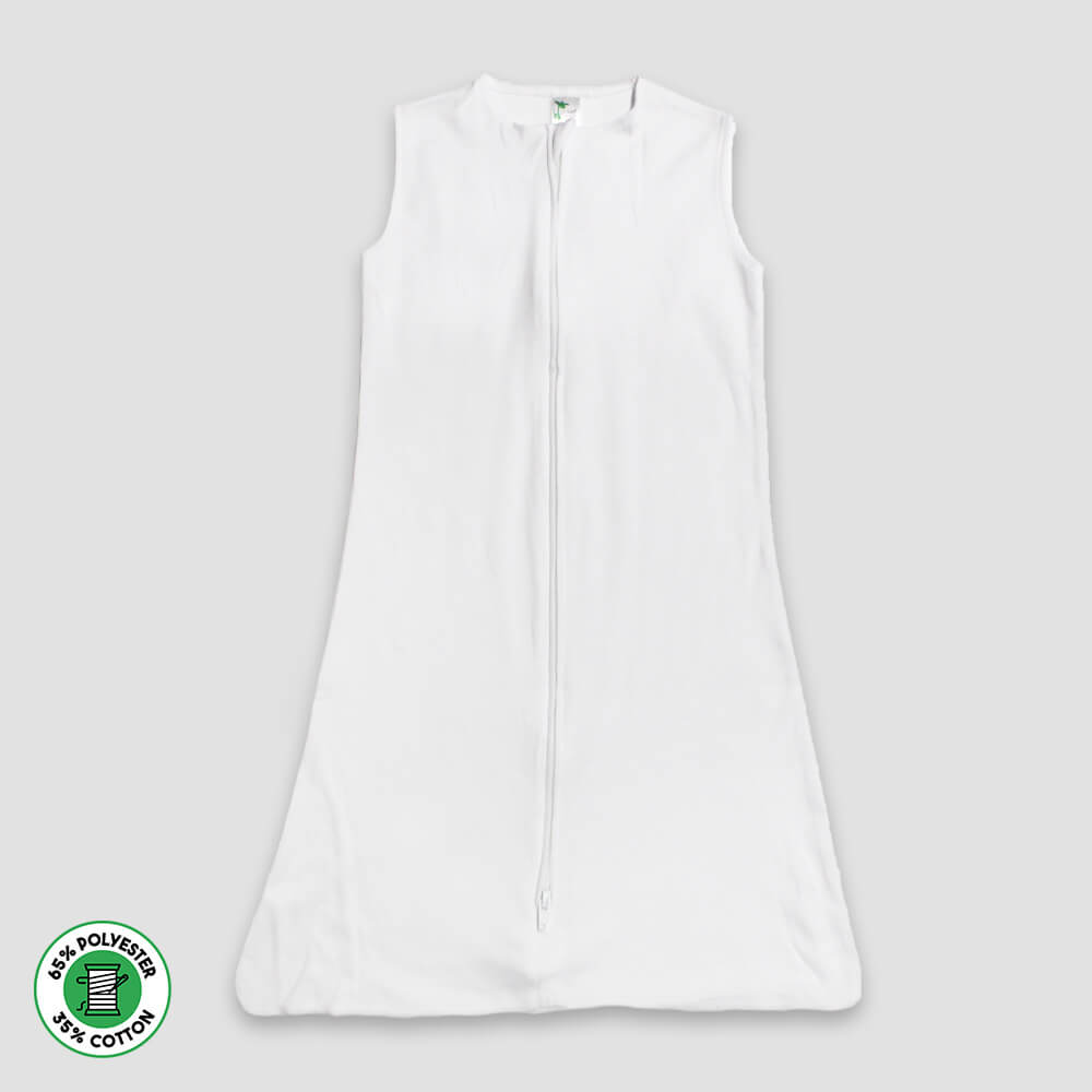 Baby Wearable Sleep Sack – Polyester Cotton Blend White White Newborn
