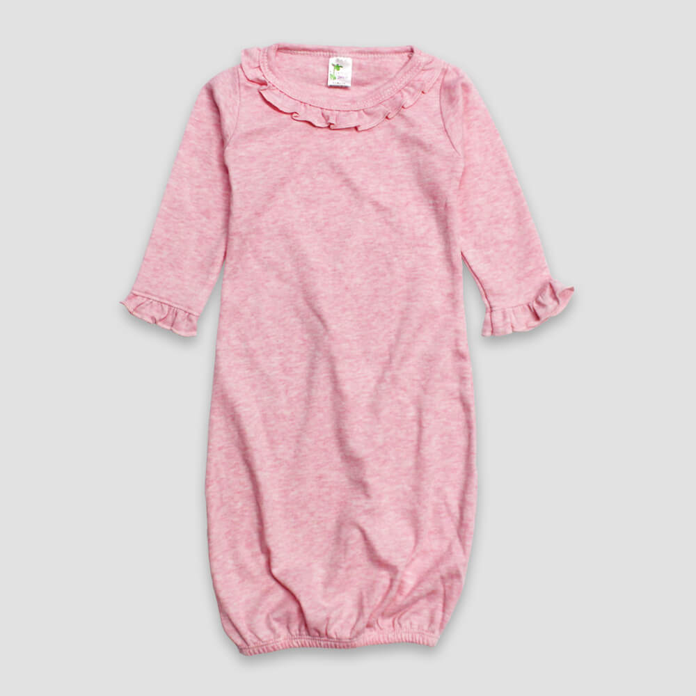 Baby Ruffle Trim Gown – Polyester Cotton Blend White additional image 1