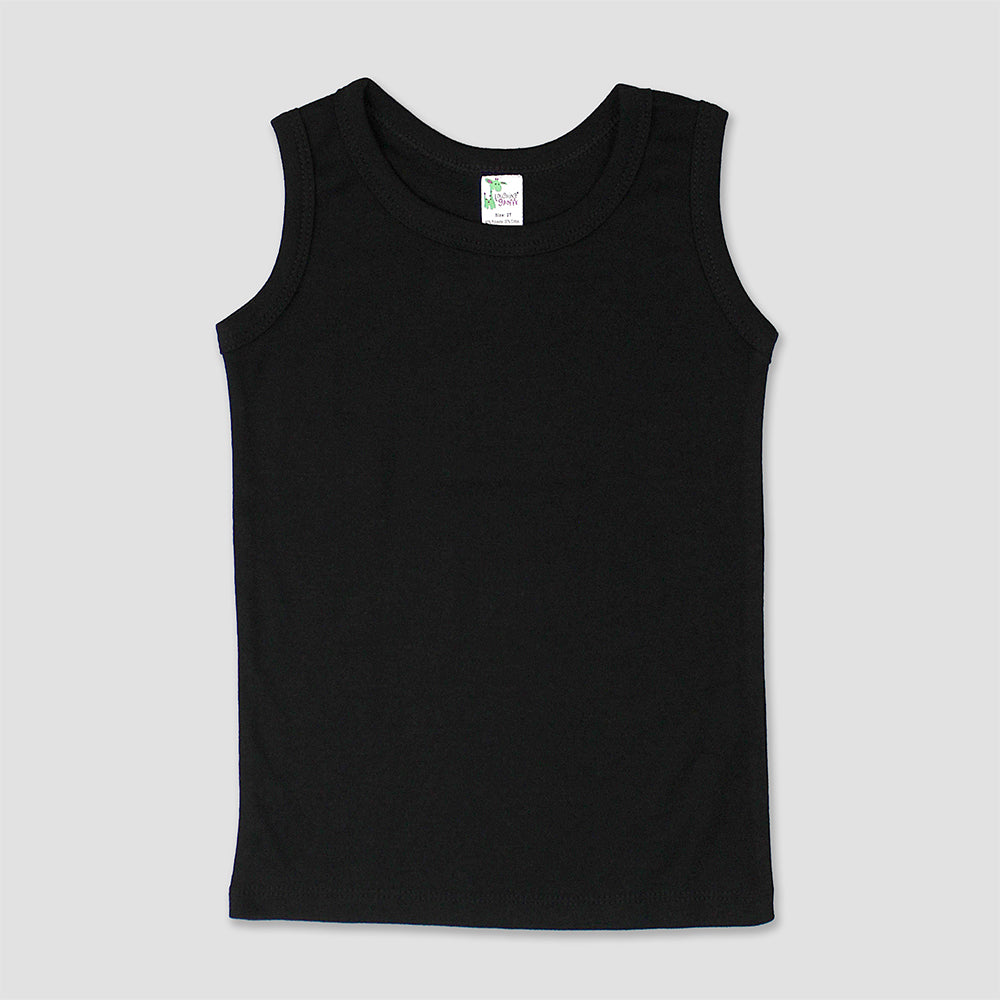 Toddler Tank Tops – Black – PolyCotton Blend Black 5T